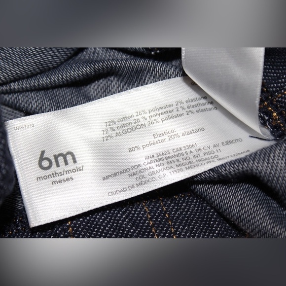 Carter’s Baby Girl 3 Piece Set Hearts Denim 6 months - Picture 4 of 5